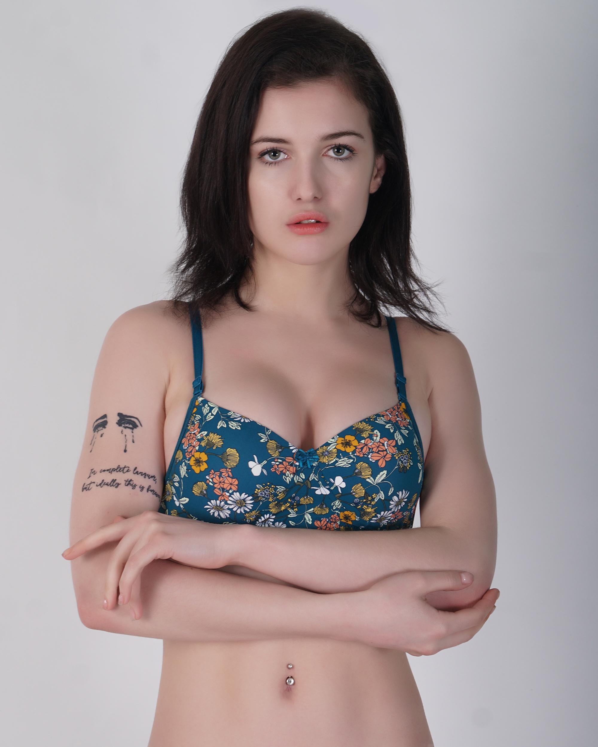 Padded Non-wired T-shirt Bra Teal Bloom- ELR-105