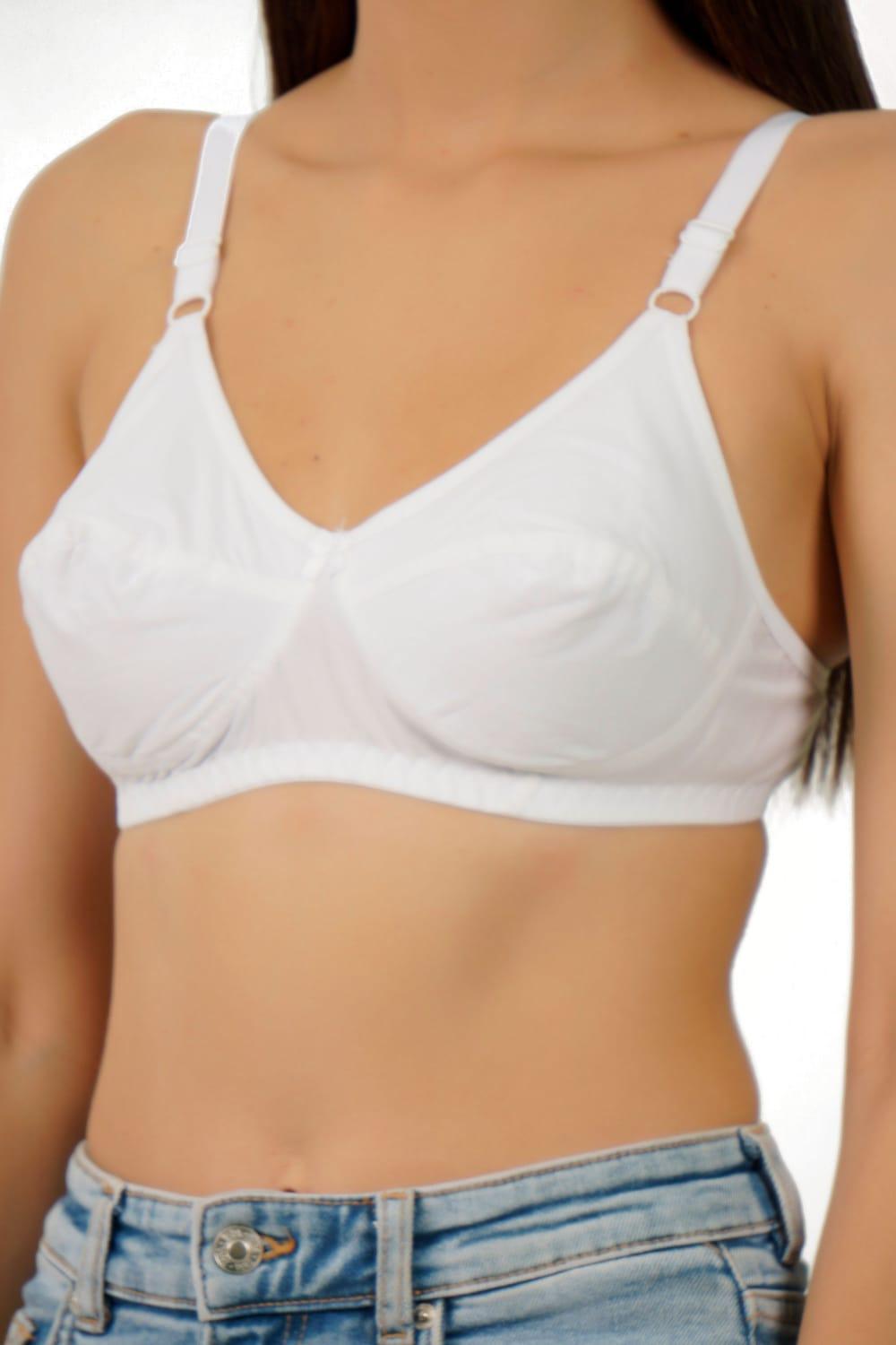 Ideal for Daily Wear Cotton Bra ELR-09 D-CUP - WHITE