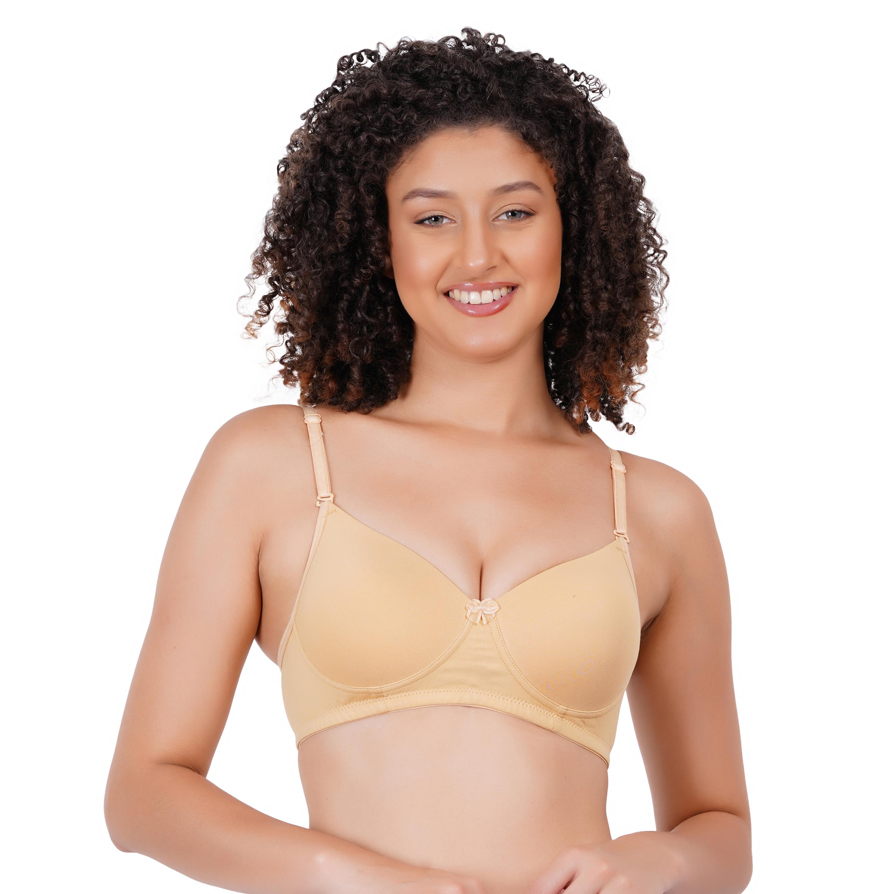 Padded Non- Wired 3/4Th Coverage Every Day Bra -ELR-102 C-Cup - NUDE