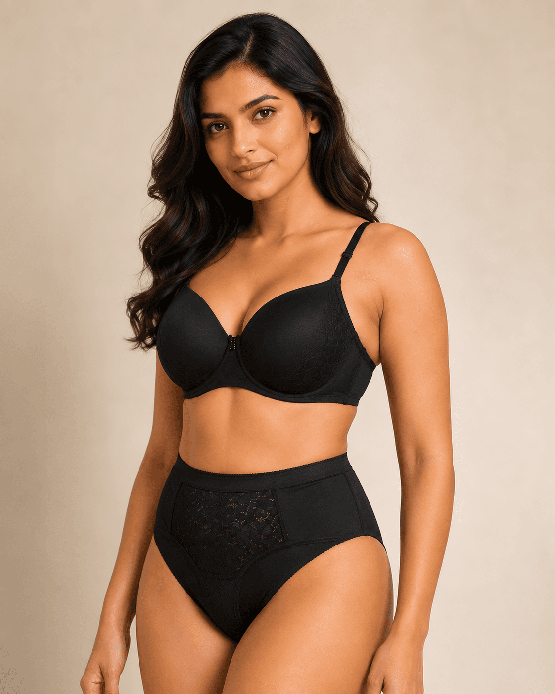Women’s Nylon Lace Bridal Bra - BLACK