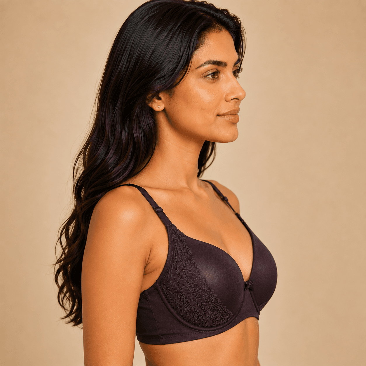 Women’s Nylon Lace Bridal Bra - PURPLE
