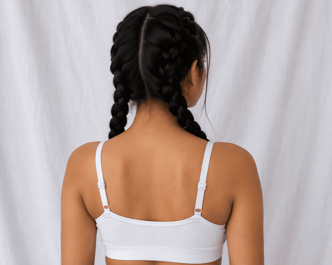 Eleree Girls Double Layered Non Wired Full Coverage Slip-on Beginner Bra - WHITE