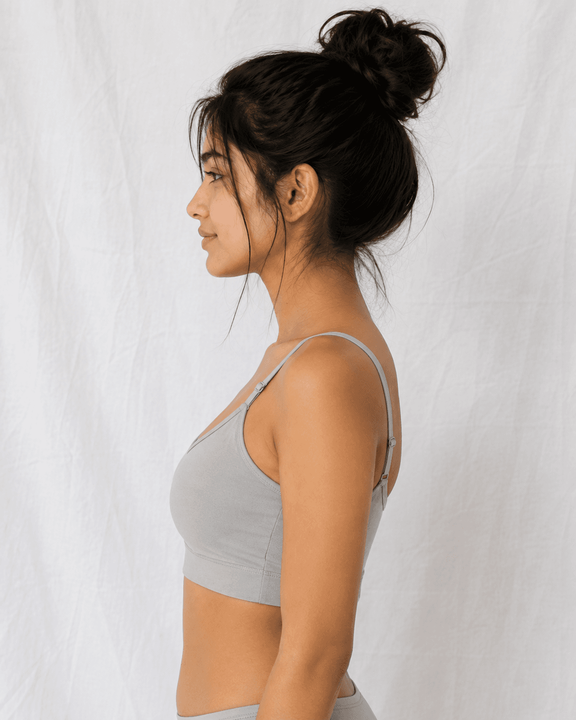 Eleree Girls Double Layered Non Wired Full Coverage Beginner Bra - GRAY