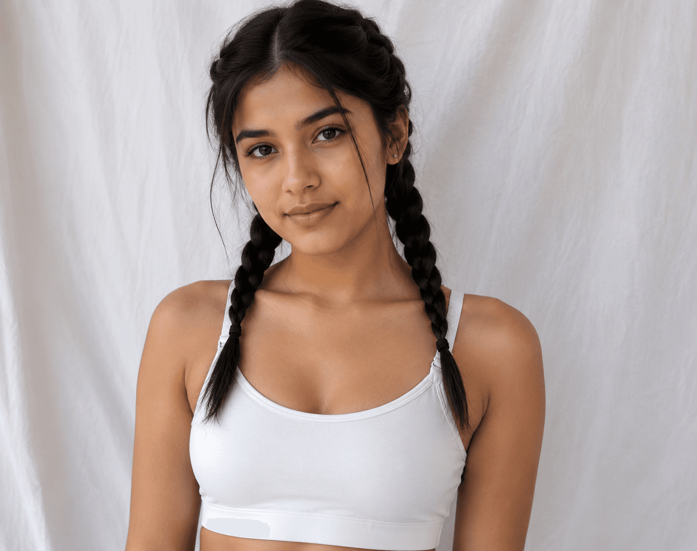 Eleree Girls Double Layered Non Wired Full Coverage Beginner Bra - WHITE