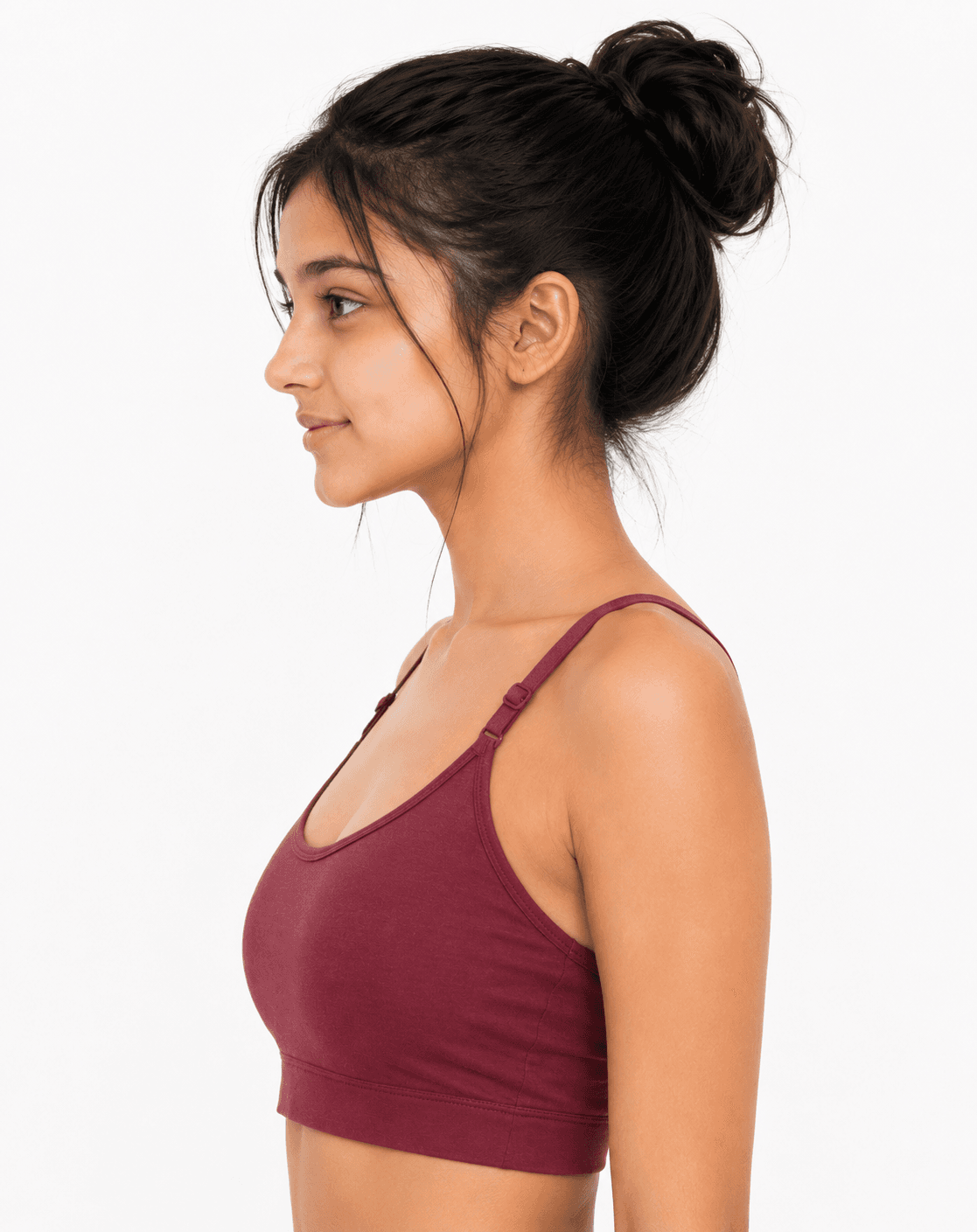 Eleree Girls Double Layered Non Wired Full Coverage Beginner Bra - DARK ROSE